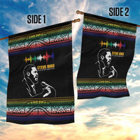 Steve Biko Garden Flag with Microphone Portrait, Black Consciousness Quote and Vibrant Ethnic Wave - Wonder Print Shop