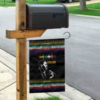 Steve Biko Garden Flag with Microphone Portrait, Black Consciousness Quote and Vibrant Ethnic Wave - Wonder Print Shop