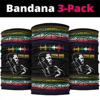Steve Biko Neck Gaiter with Microphone Portrait, Black Consciousness Quote and Vibrant Ethnic Wave - Wonder Print Shop