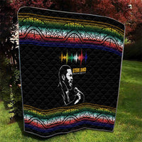 Steve Biko Quilt with Microphone Portrait, Black Consciousness Quote and Vibrant Ethnic Wave - Wonder Print Shop