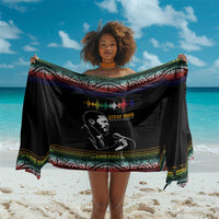 Steve Biko Sarong with Microphone Portrait, Black Consciousness Quote and Vibrant Ethnic Wave - Wonder Print Shop