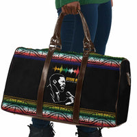 Steve Biko Travel Bag with Microphone Portrait, Black Consciousness Quote and Vibrant Ethnic Wave - Wonder Print Shop
