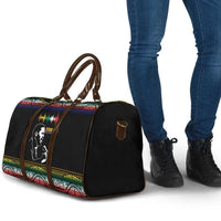 Steve Biko Travel Bag with Microphone Portrait, Black Consciousness Quote and Vibrant Ethnic Wave - Wonder Print Shop