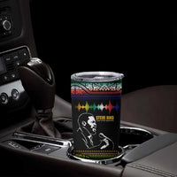 Steve Biko Tumbler Cup with Microphone Portrait, Black Consciousness Quote and Vibrant Ethnic Wave - Wonder Print Shop