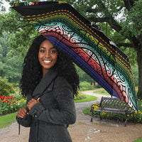 Steve Biko Umbrella with Microphone Portrait, Black Consciousness Quote and Vibrant Ethnic Wave - Wonder Print Shop