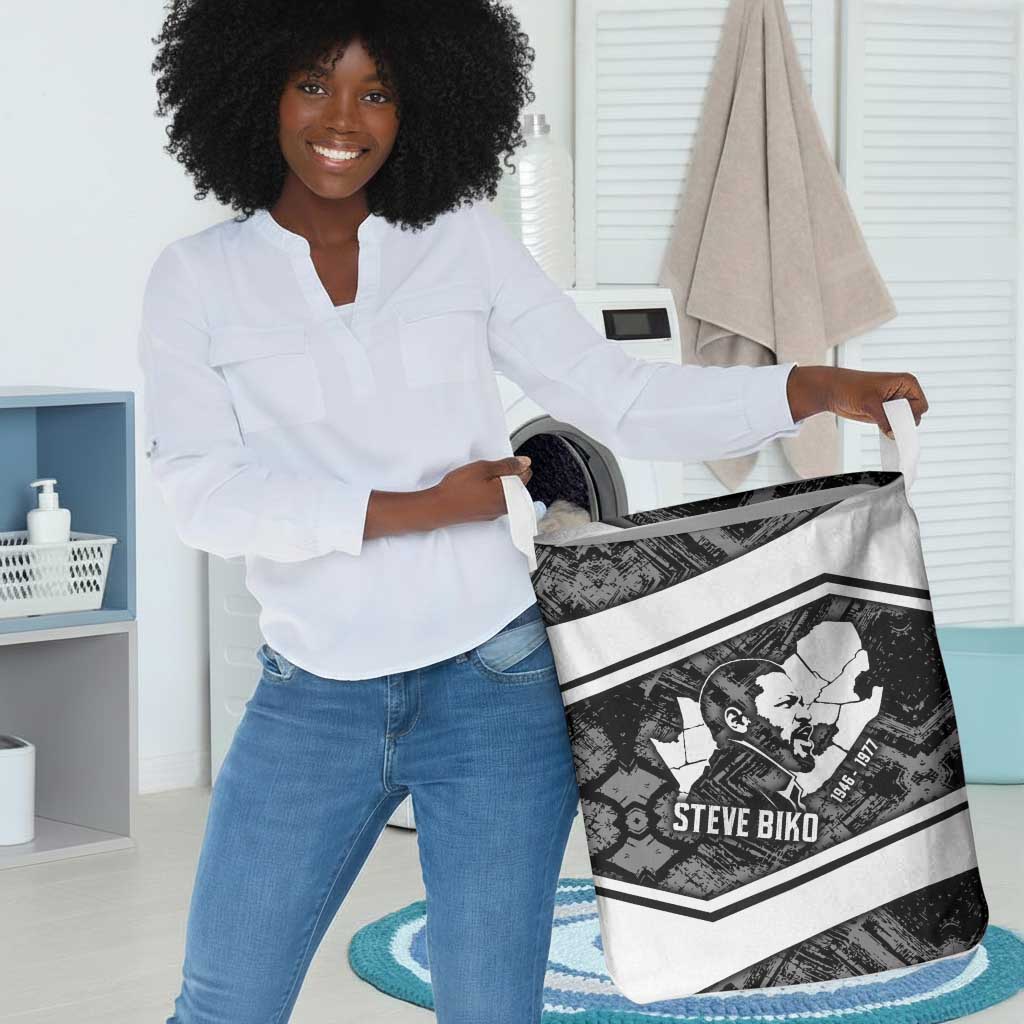 Steve Biko Laundry Basket with Monochrome Portrait, Ideas Do Not Die Quote - Wonder Print Shop