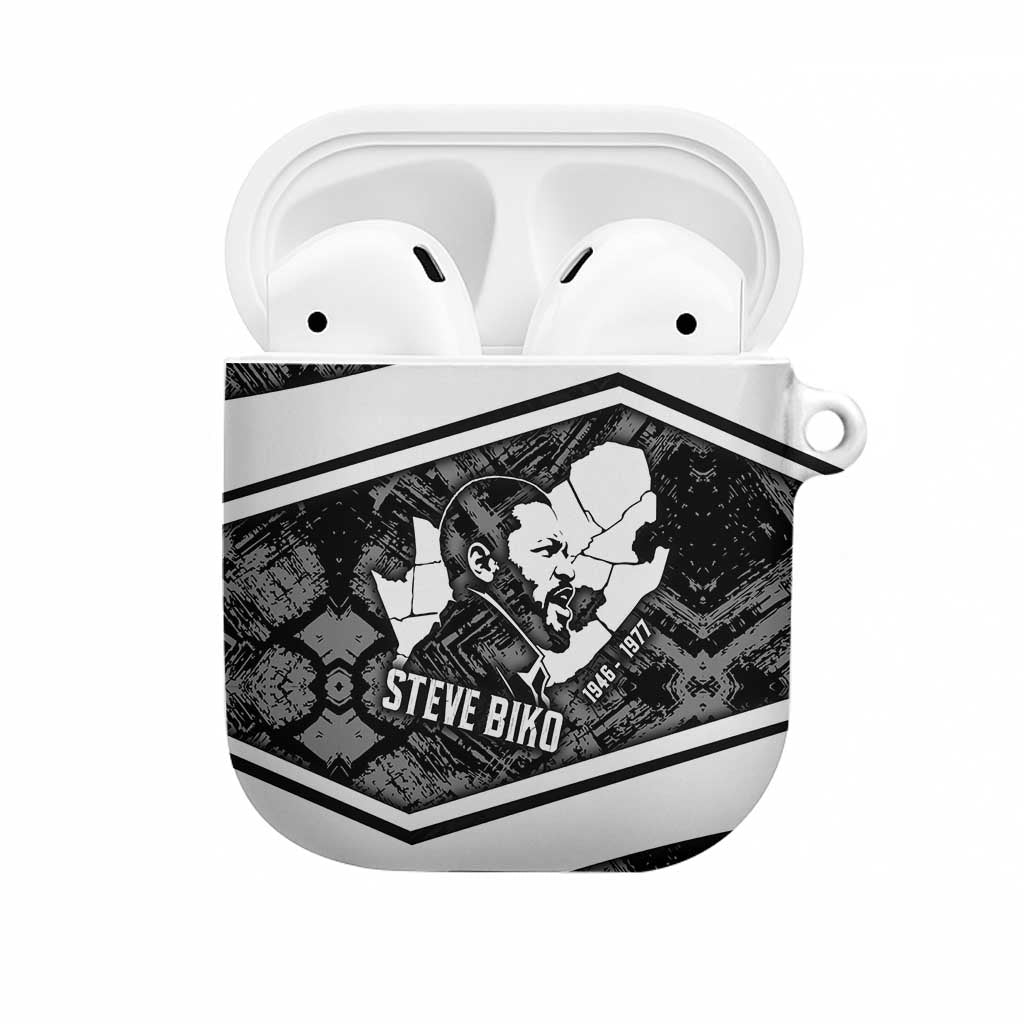 Steve Biko AirPods Case with Monochrome Portrait, Ideas Do Not Die Quote - Wonder Print Shop