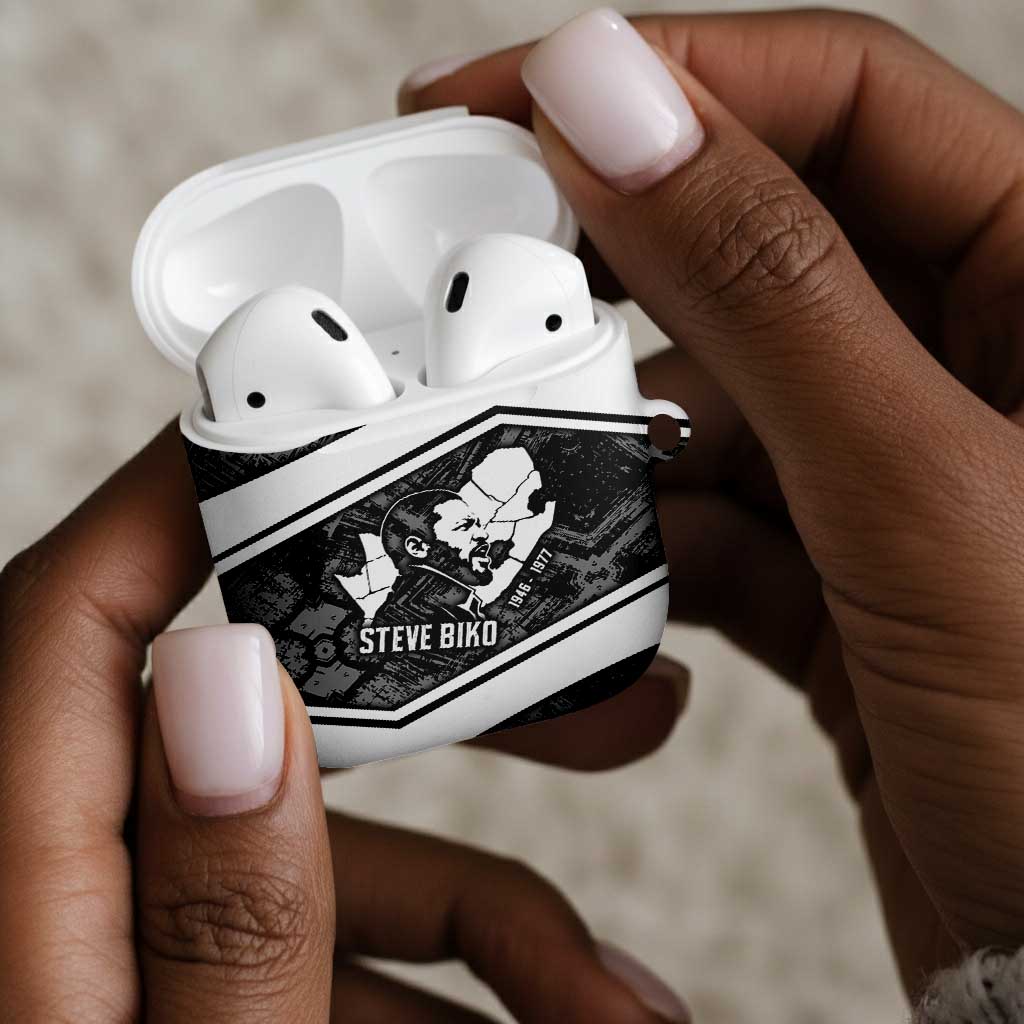 Steve Biko AirPods Case with Monochrome Portrait, Ideas Do Not Die Quote - Wonder Print Shop