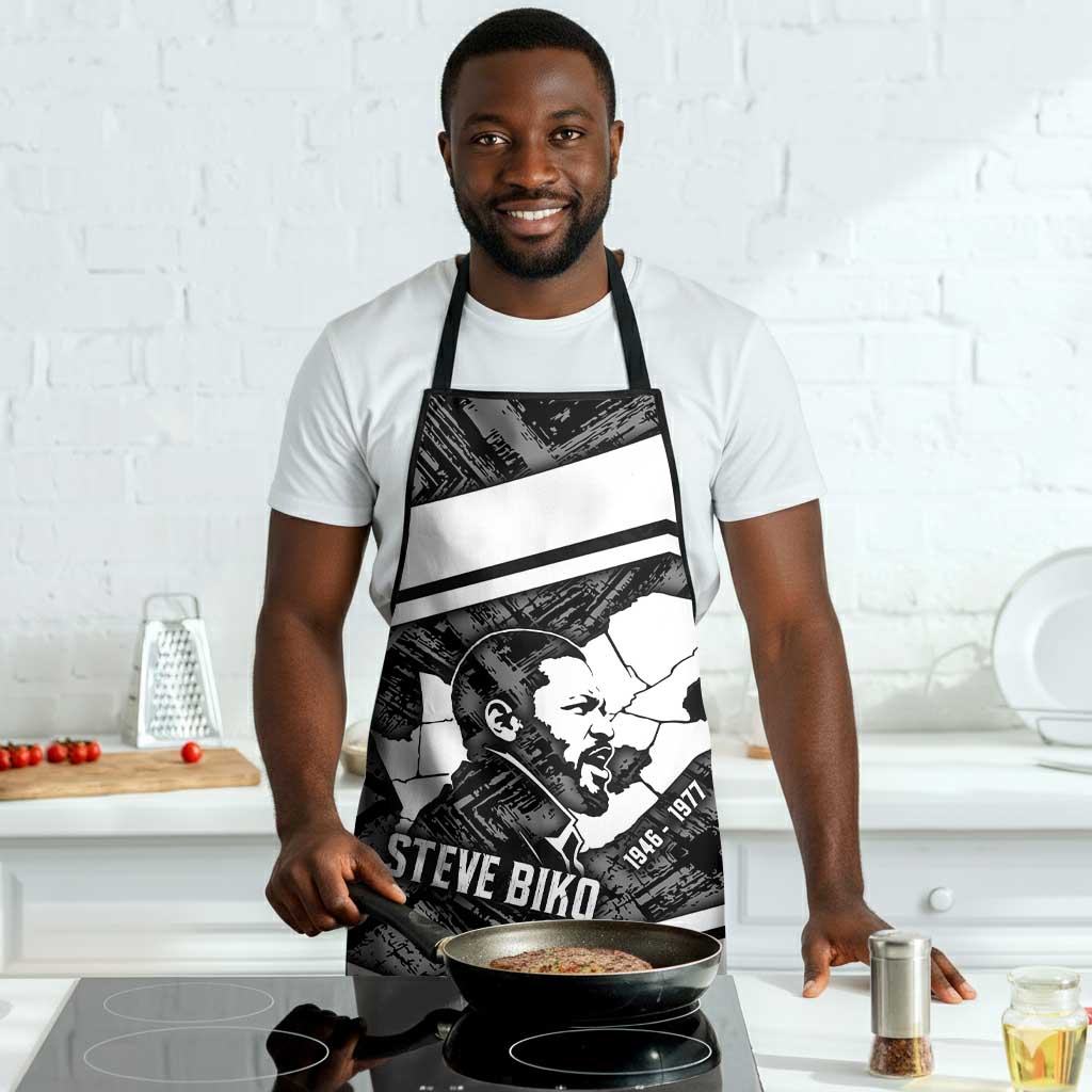 Steve Biko Apron with Monochrome Portrait, Ideas Do Not Die Quote - Wonder Print Shop