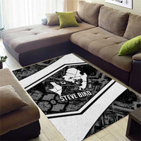 Steve Biko Area Rug with Monochrome Portrait, Ideas Do Not Die Quote - Wonder Print Shop
