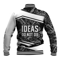 Steve Biko Baseball Jacket with Monochrome Portrait, Ideas Do Not Die Quote - Wonder Print Shop