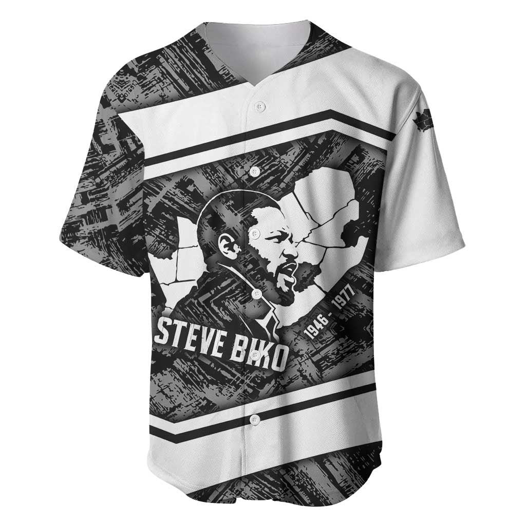 Steve Biko Baseball Jersey with Monochrome Portrait, Ideas Do Not Die Quote - Wonder Print Shop
