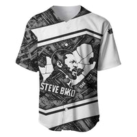 Steve Biko Baseball Jersey with Monochrome Portrait, Ideas Do Not Die Quote - Wonder Print Shop