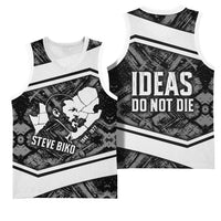 Steve Biko Basketball Jersey with Monochrome Portrait, Ideas Do Not Die Quote - Wonder Print Shop