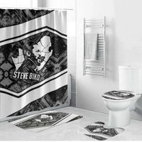 Steve Biko Bathroom Set with Monochrome Portrait, Ideas Do Not Die Quote - Wonder Print Shop