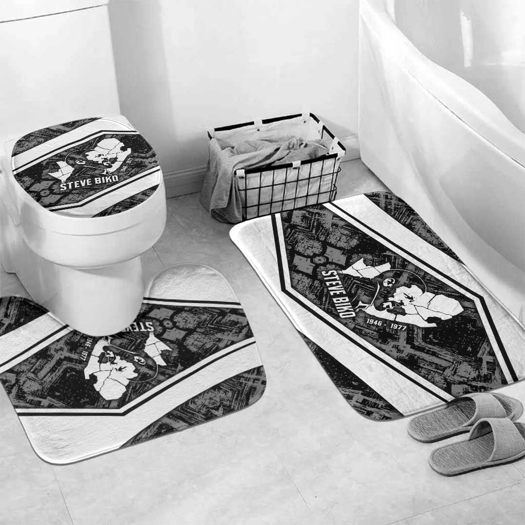 Steve Biko Bathroom Set with Monochrome Portrait, Ideas Do Not Die Quote - Wonder Print Shop