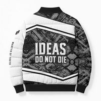 Steve Biko Bomber Puffer Jacket with Monochrome Portrait, Ideas Do Not Die Quote - Wonder Print Shop