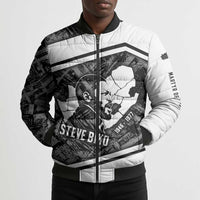 Steve Biko Bomber Puffer Jacket with Monochrome Portrait, Ideas Do Not Die Quote - Wonder Print Shop