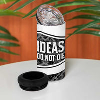 Steve Biko 4 in 1 Can Cooler Tumbler with Monochrome Portrait, Ideas Do Not Die Quote - Wonder Print Shop