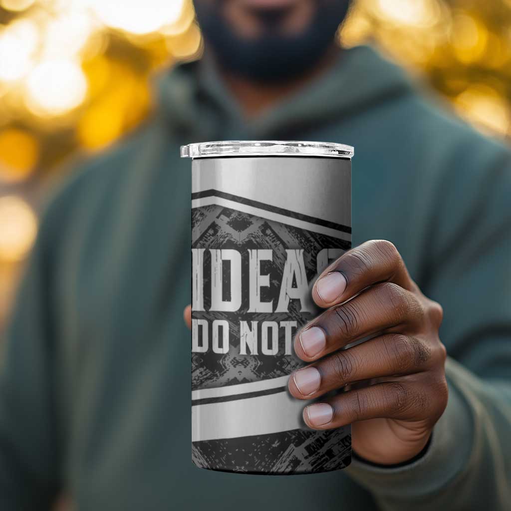 Steve Biko 4 in 1 Can Cooler Tumbler with Monochrome Portrait, Ideas Do Not Die Quote - Wonder Print Shop