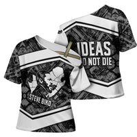 Steve Biko Cross Shoulder Shirt with Monochrome Portrait, Ideas Do Not Die Quote - Wonder Print Shop