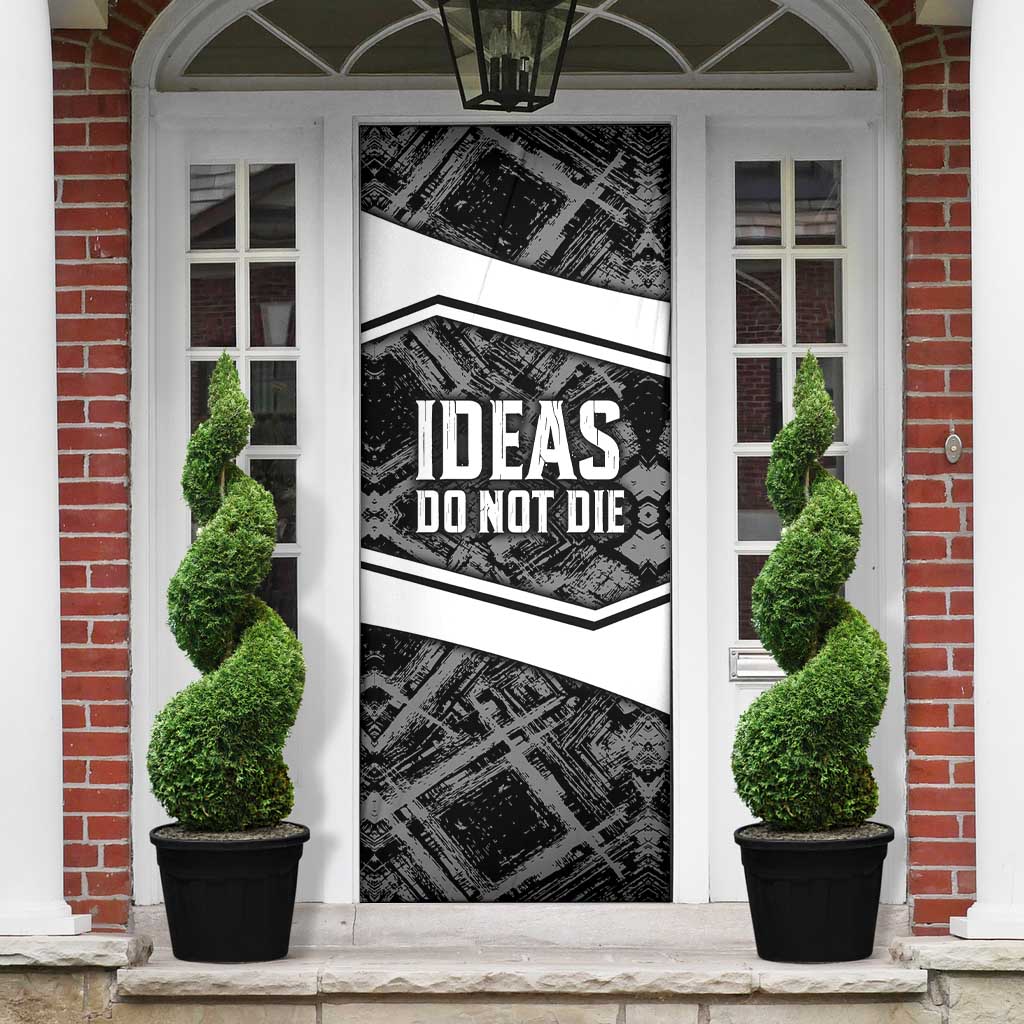 Steve Biko Door Cover with Monochrome Portrait, Ideas Do Not Die Quote - Wonder Print Shop
