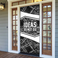 Steve Biko Door Cover with Monochrome Portrait, Ideas Do Not Die Quote - Wonder Print Shop