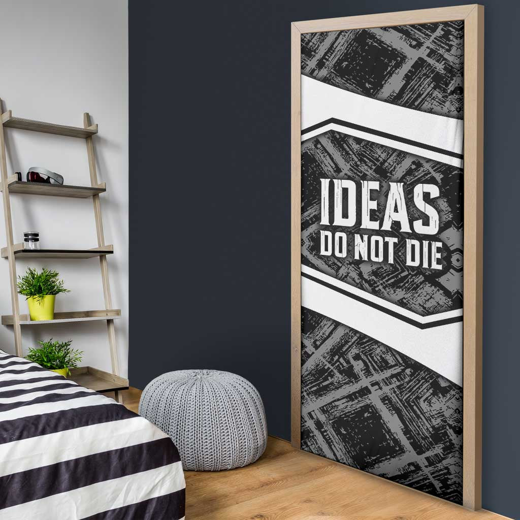 Steve Biko Door Cover with Monochrome Portrait, Ideas Do Not Die Quote - Wonder Print Shop