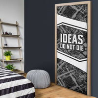 Steve Biko Door Cover with Monochrome Portrait, Ideas Do Not Die Quote - Wonder Print Shop