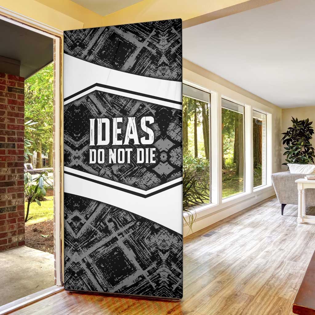 Steve Biko Door Cover with Monochrome Portrait, Ideas Do Not Die Quote - Wonder Print Shop