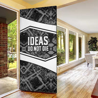 Steve Biko Door Cover with Monochrome Portrait, Ideas Do Not Die Quote - Wonder Print Shop