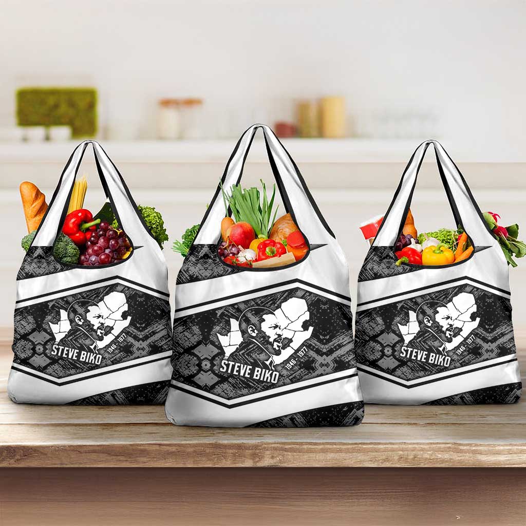 Steve Biko Grocery Bag with Monochrome Portrait, Ideas Do Not Die Quote - Wonder Print Shop