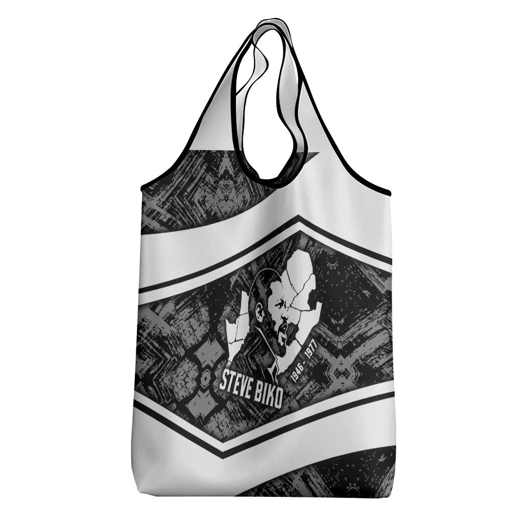 Steve Biko Grocery Bag with Monochrome Portrait, Ideas Do Not Die Quote - Wonder Print Shop
