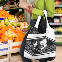Steve Biko Grocery Bag with Monochrome Portrait, Ideas Do Not Die Quote - Wonder Print Shop