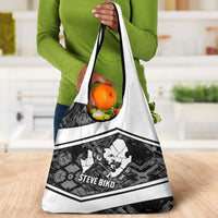 Steve Biko Grocery Bag with Monochrome Portrait, Ideas Do Not Die Quote - Wonder Print Shop