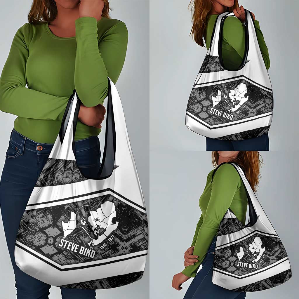 Steve Biko Grocery Bag with Monochrome Portrait, Ideas Do Not Die Quote - Wonder Print Shop