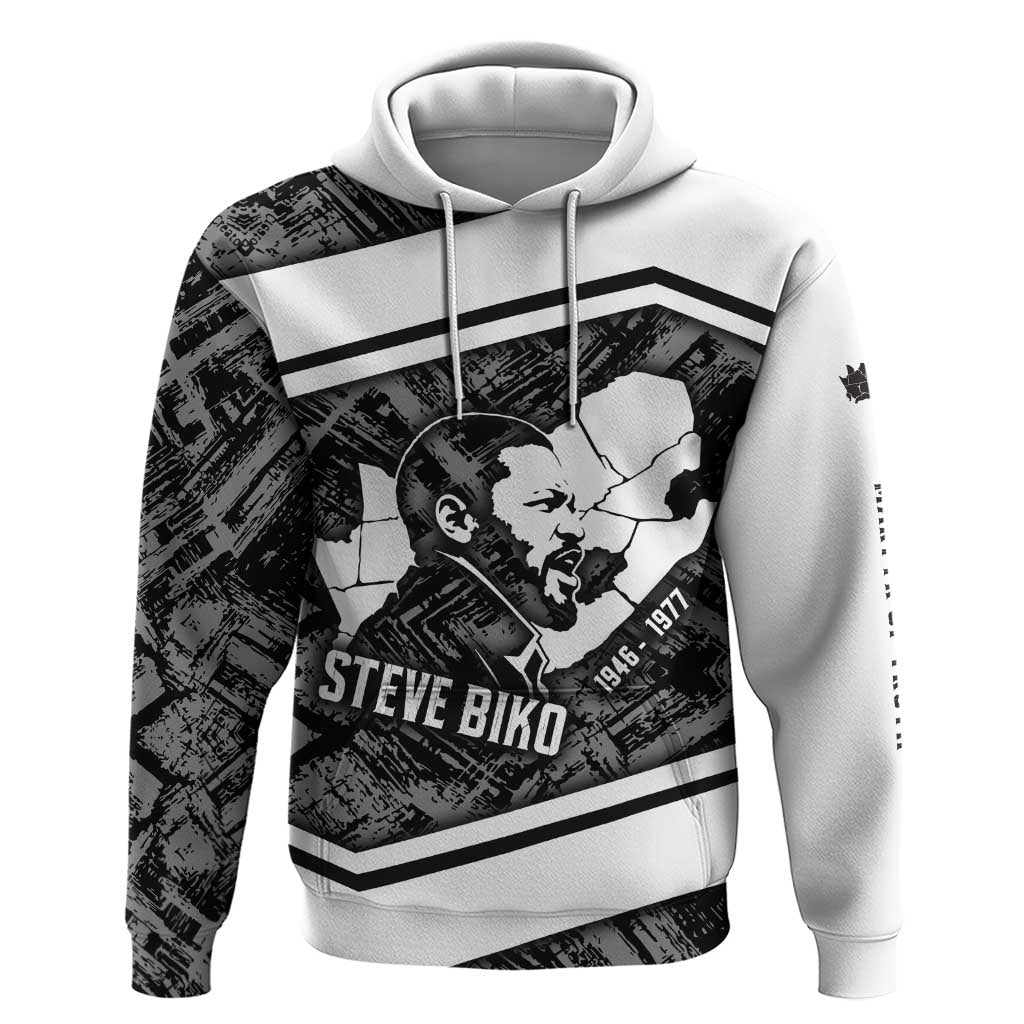 Steve Biko Hoodie with Monochrome Portrait, Ideas Do Not Die Quote - Wonder Print Shop