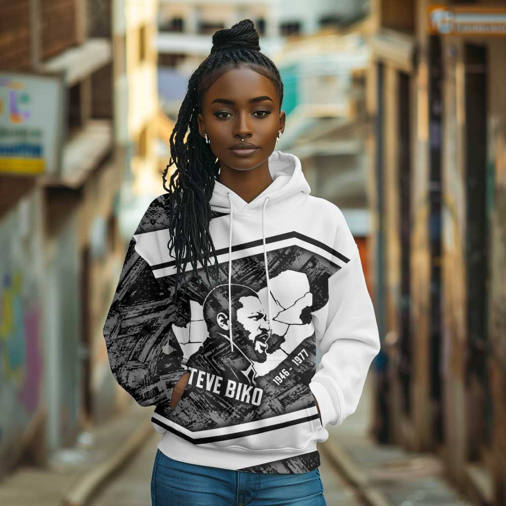 Steve Biko Hoodie with Monochrome Portrait, Ideas Do Not Die Quote - Wonder Print Shop