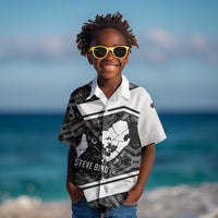 Steve Biko Kid Hawaiian Shirt with Monochrome Portrait, Ideas Do Not Die Quote - Wonder Print Shop