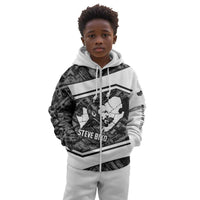 Steve Biko Kid Hoodie with Monochrome Portrait, Ideas Do Not Die Quote - Wonder Print Shop
