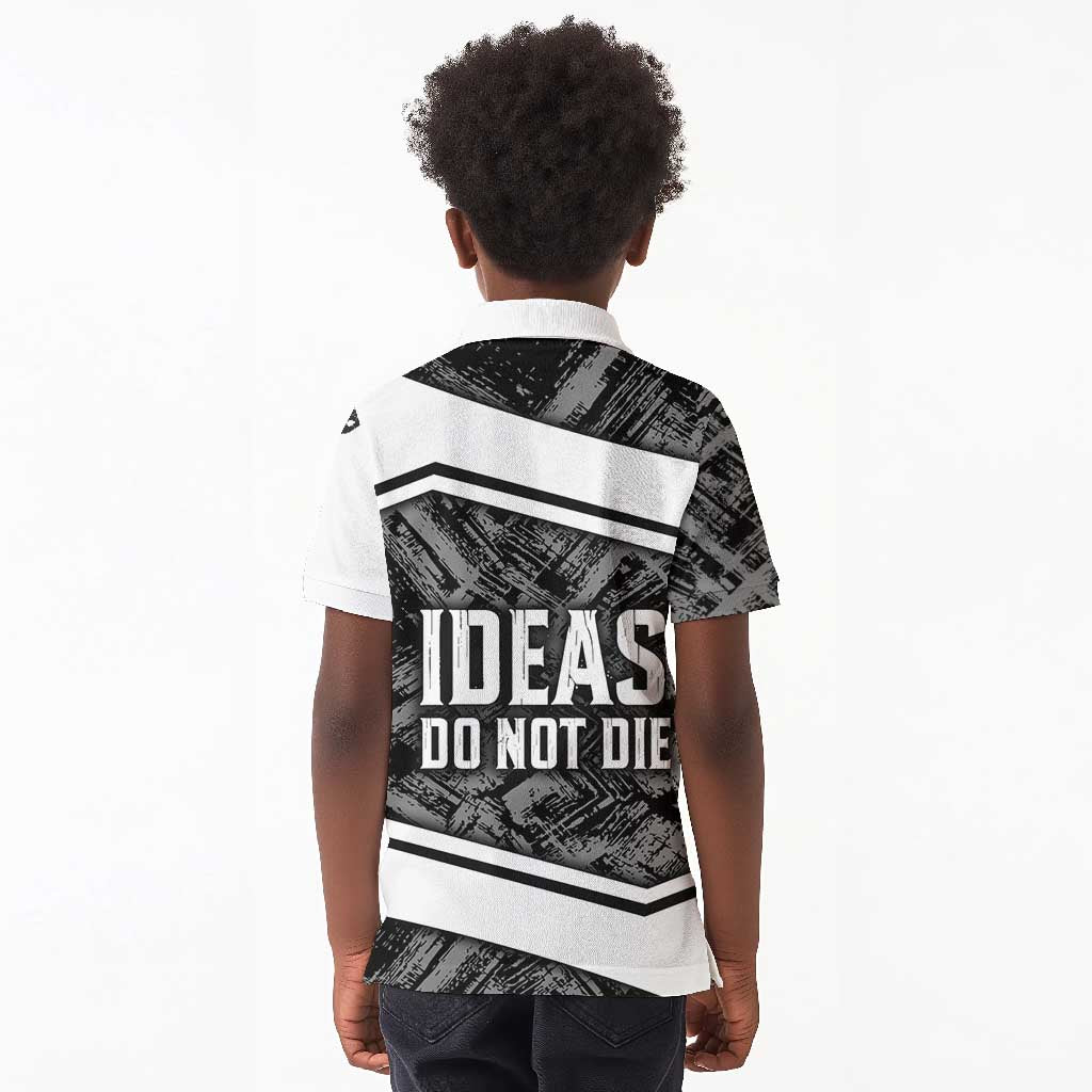 Steve Biko Kid Polo Shirt with Monochrome Portrait, Ideas Do Not Die Quote - Wonder Print Shop
