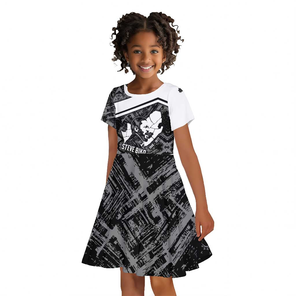 Steve Biko Kid Short Sleeve Dress with Monochrome Portrait, Ideas Do Not Die Quote - Wonder Print Shop