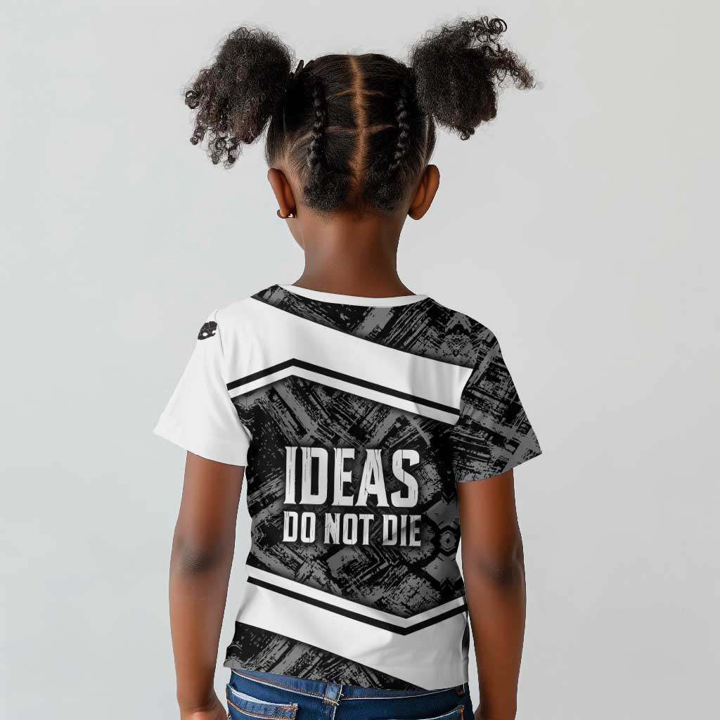 Steve Biko Kid T shirt with Monochrome Portrait, Ideas Do Not Die Quote - Wonder Print Shop