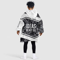 Steve Biko Kid Wearable Blanket Hoodie with Monochrome Portrait, Ideas Do Not Die Quote - Wonder Print Shop