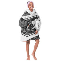 Steve Biko Kid Wearable Blanket Hoodie with Monochrome Portrait, Ideas Do Not Die Quote - Wonder Print Shop