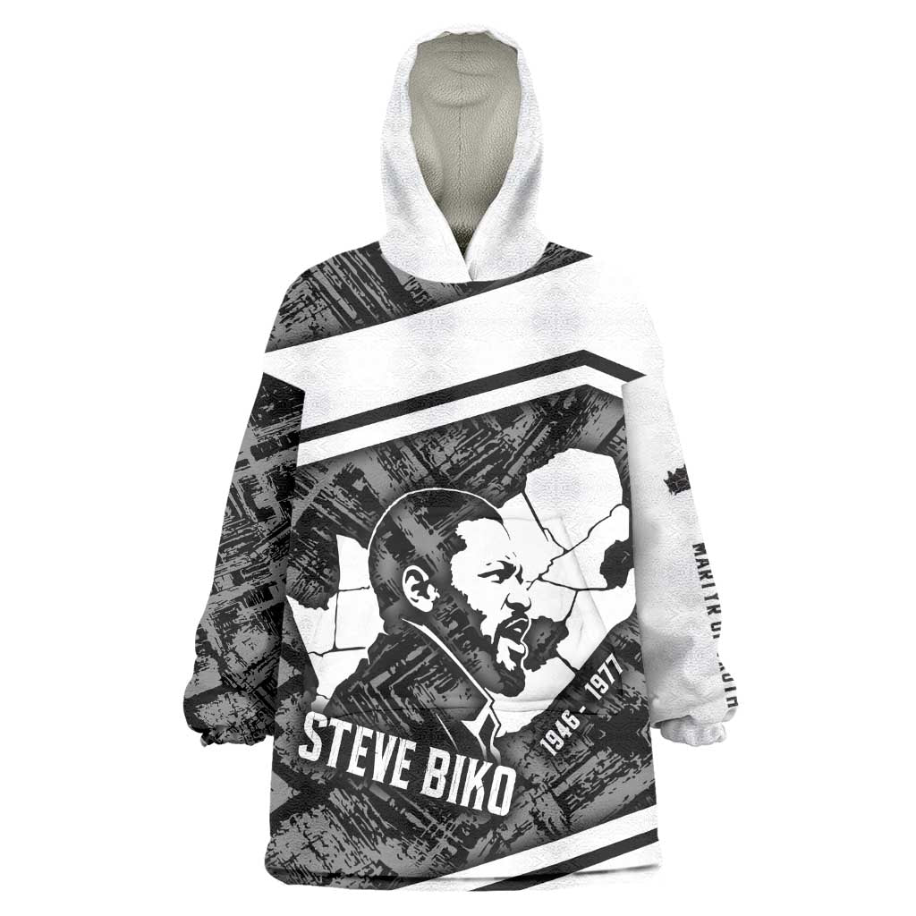 Steve Biko Kid Wearable Blanket Hoodie with Monochrome Portrait, Ideas Do Not Die Quote - Wonder Print Shop