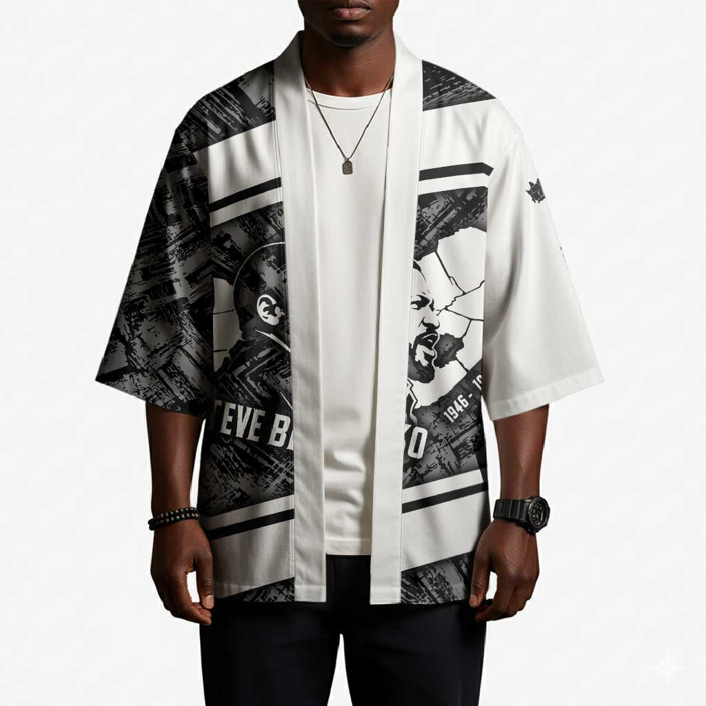 Steve Biko Kimono with Monochrome Portrait, Ideas Do Not Die Quote - Wonder Print Shop