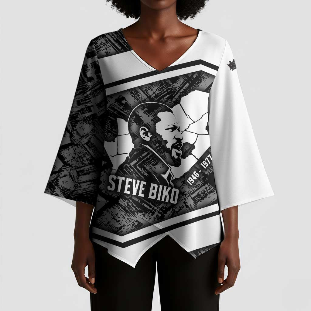 Steve Biko Kimono Sleeve Blouse with Monochrome Portrait, Ideas Do Not Die Quote - Wonder Print Shop