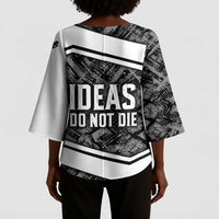 Steve Biko Kimono Sleeve Blouse with Monochrome Portrait, Ideas Do Not Die Quote - Wonder Print Shop