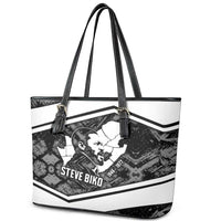 Steve Biko Leather Tote Bag with Monochrome Portrait, Ideas Do Not Die Quote - Wonder Print Shop